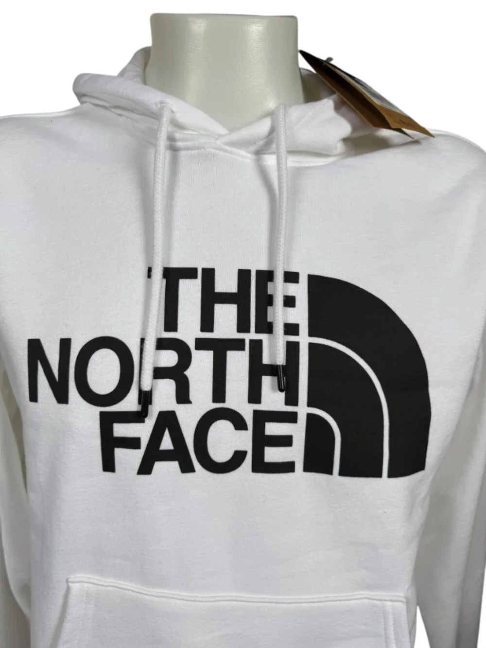 The North Face men's pullover hoodie sweatshirt drawstring hood pocket white M